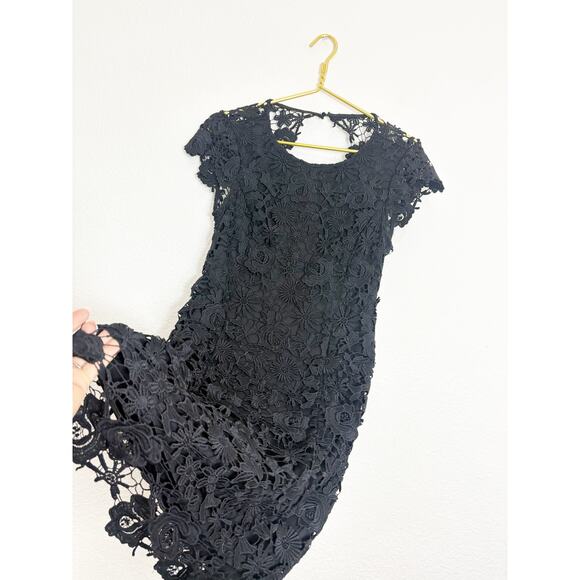 Lulus Romance Language Black Backless Lace Dress Size Medium Cocktail Wedding - Picture 10 of 13
